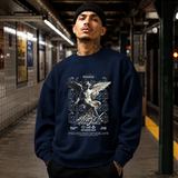 Blessed Angel Sweatshirt – Dark Art / Renaissance Aesthetic Graphic Sweatshirt - Color: navy