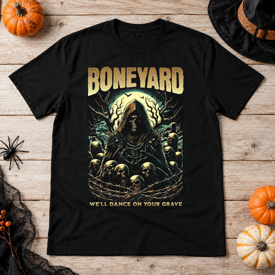 Boneyard T-Shirt – Dark Editorial Graphic Design Graphic Tee - Color: black