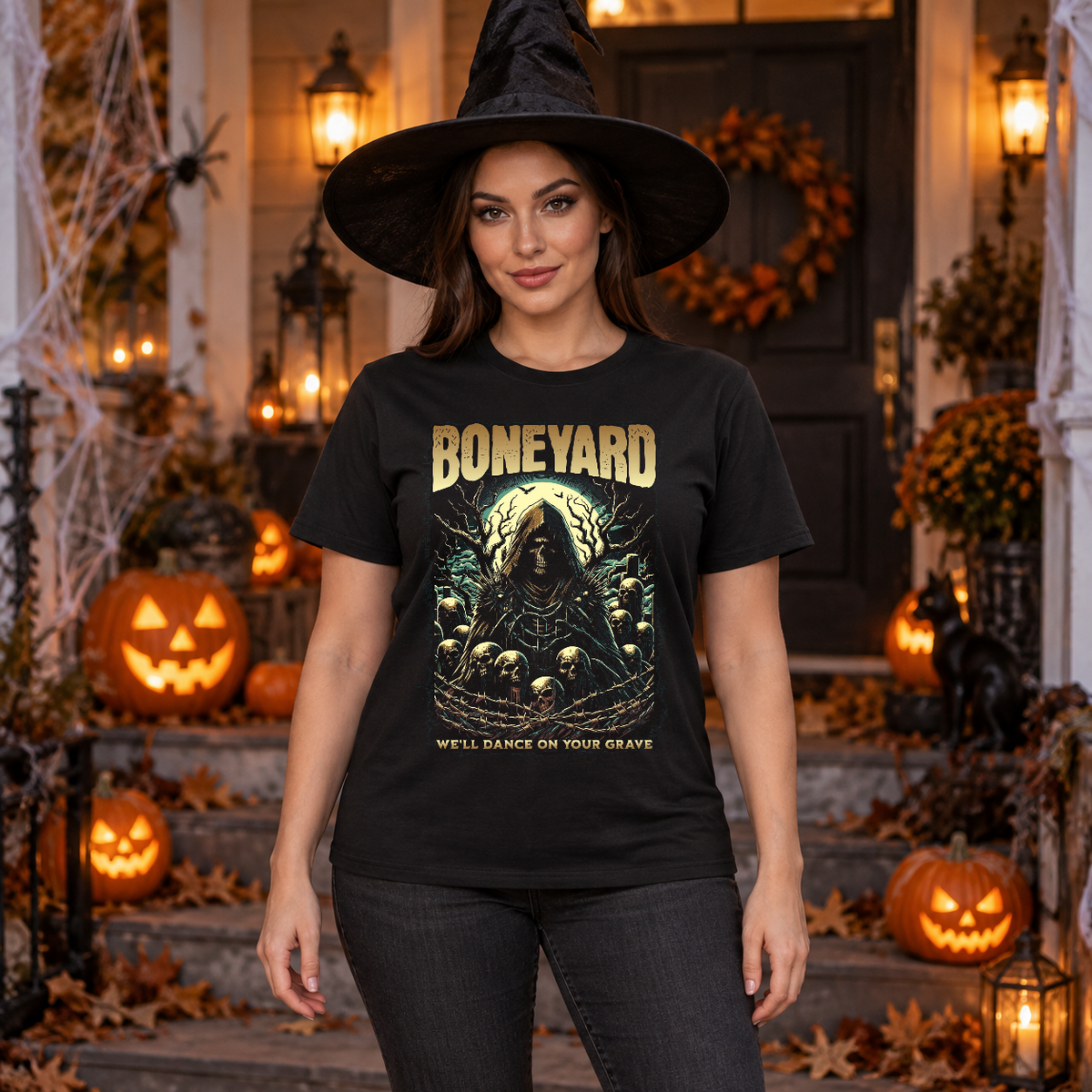 Boneyard T-Shirt – Dark Editorial Graphic Design Graphic Tee - Color: black