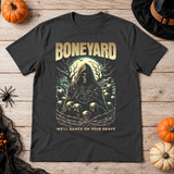 Boneyard T-Shirt – Dark Editorial Graphic Design Graphic Tee - Color: charcoal