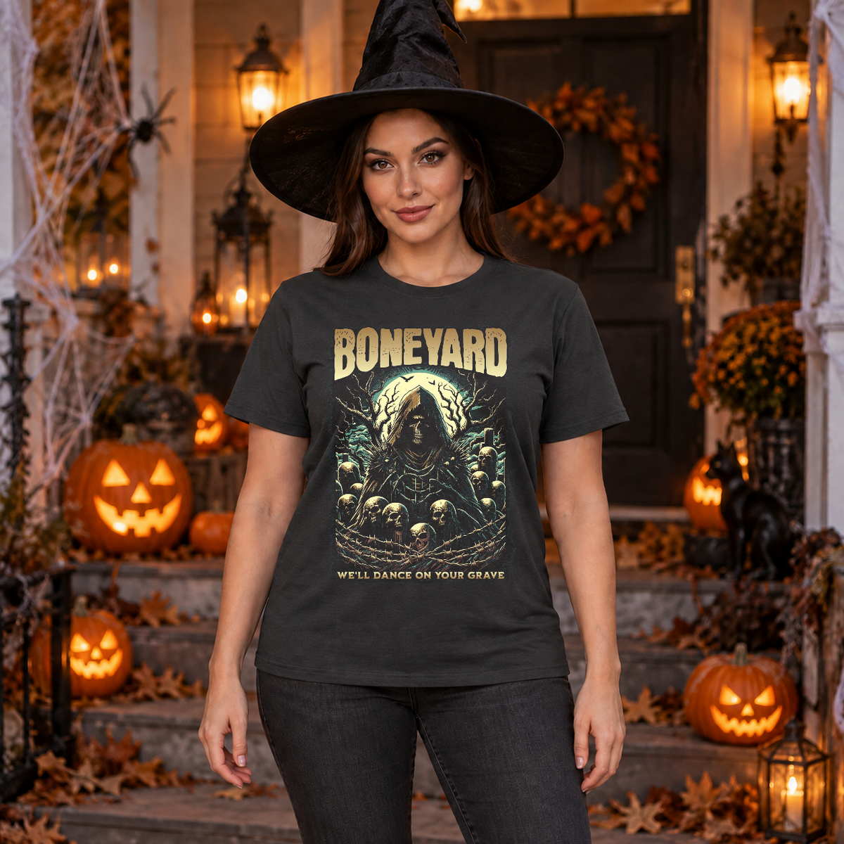 Boneyard T-Shirt – Dark Editorial Graphic Design Graphic Tee - Color: charcoal