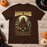 Boneyard T-Shirt – Dark Editorial Graphic Design Graphic Tee - Color: chocolate