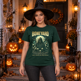 Boneyard T-Shirt – Dark Editorial Graphic Design Graphic Tee - Color: forest green