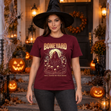 Boneyard T-Shirt – Dark Editorial Graphic Design Graphic Tee - Color: maroon