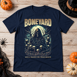 Boneyard T-Shirt – Dark Editorial Graphic Design Graphic Tee - Color: navy