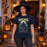 Boneyard T-Shirt – Dark Editorial Graphic Design Graphic Tee - Color: navy
