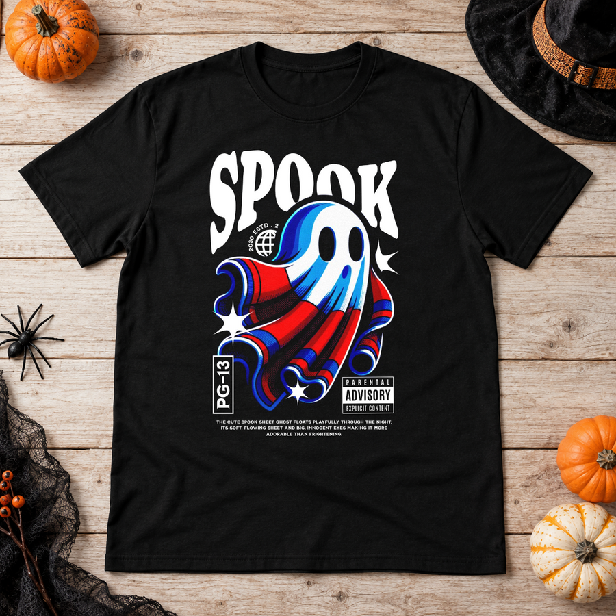 Boo! But Not Scary! T-Shirt – Funny Halloween Streetwear Graphic Graphic Tee - Color: black