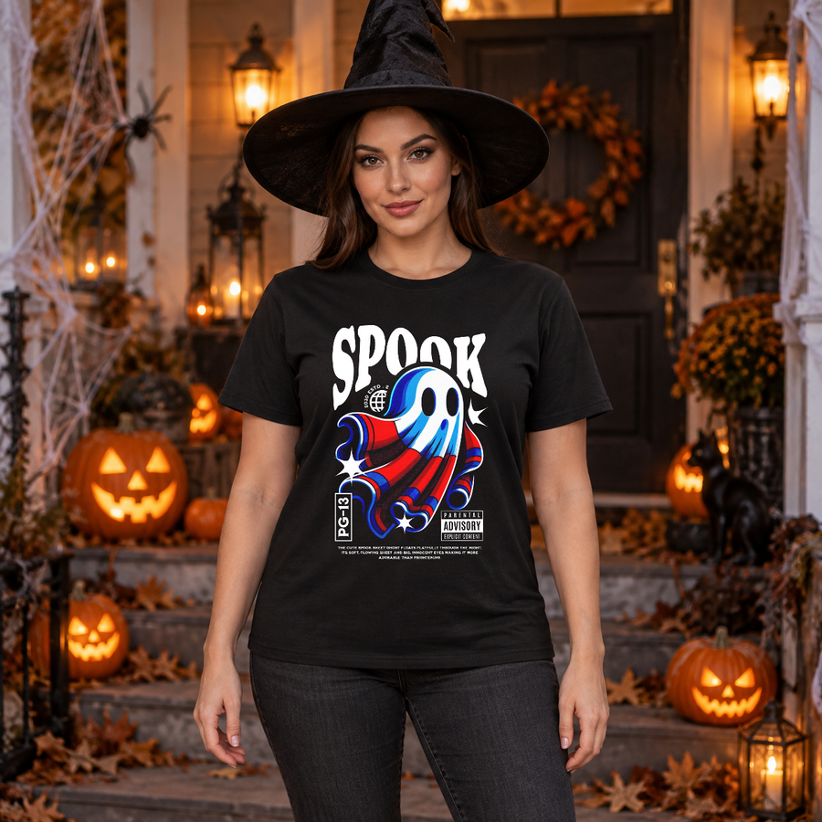 Boo! But Not Scary! T-Shirt – Halloween Streetwear Graphic Graphic Tee - Color: black
