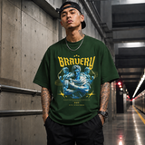 Bravery Warrior Statue T-Shirt – Dark Art / Renaissance Aesthetic Graphic Tee - Color: Forest Green