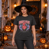 Broken Heart T-Shirt – Dark Editorial Graphic Design Graphic Tee - Color: charcoal