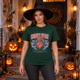 Broken Heart T-Shirt – Dark Editorial Graphic Design Graphic Tee - Color: forest green