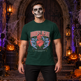 Broken Heart T-Shirt – Dark Editorial Graphic Design Graphic Tee - Color: forest green
