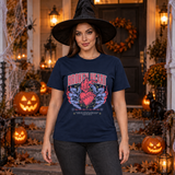 Broken Heart T-Shirt – Dark Editorial Graphic Design Graphic Tee - Color: navy
