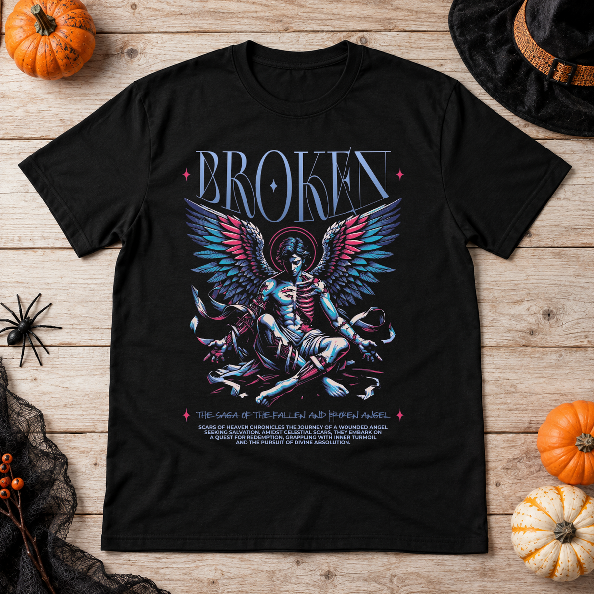 Broken T-Shirt – Dark Editorial Graphic Design Graphic Tee - Color: black