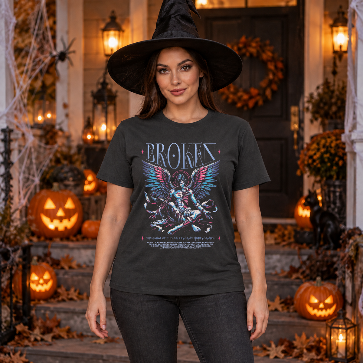 Broken T-Shirt – Dark Editorial Graphic Design Graphic Tee - Color: charcoal