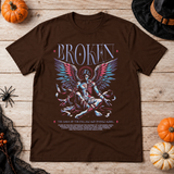 Broken T-Shirt – Dark Editorial Graphic Design Graphic Tee - Color: chocolate