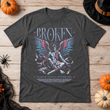 Broken T-Shirt – Dark Editorial Graphic Design Graphic Tee - Color: dark heather