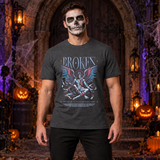 Broken T-Shirt – Dark Editorial Graphic Design Graphic Tee - Color: dark heather