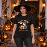 Carving Master Time To Get Spooky Pumpkin T-Shirt – Halloween Streetwear Graphic Graphic Tee - Color: black