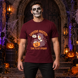 Carving Master Time To Get Spooky Pumpkin T-Shirt – Halloween Streetwear Graphic Graphic Tee - Color: maroon