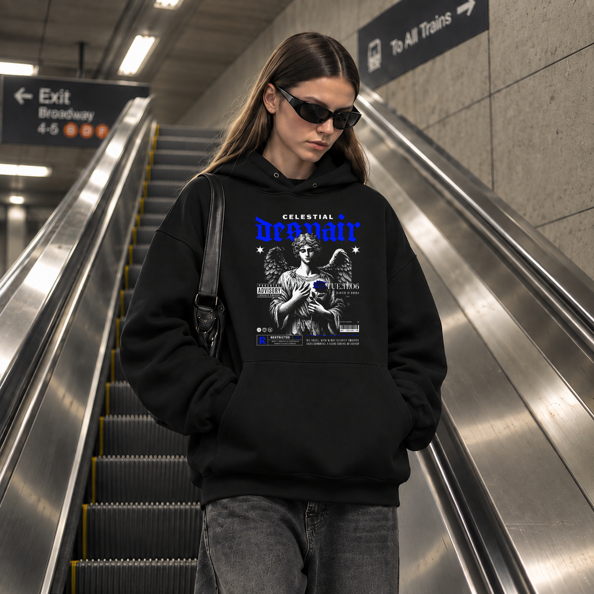 Celestial Despair Hoodie – Dark Editorial / Gothic Streetwear Hoodie - Color: black