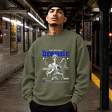 Celestial Despair Sweatshirt – Dark Editorial / Gothic Streetwear Sweatshirt - Color: military green