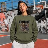 Celestialbot Ancient Armor Robot Sweatshirt – Contemporary Gothic Graphic Design Sweatshirt - Color: military green