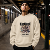 Celestialbot Ancient Armor Robot Sweatshirt – Contemporary Gothic Graphic Design Sweatshirt - Color: sand