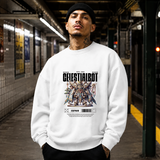 Celestialbot Ancient Armor Robot Sweatshirt – Contemporary Gothic Graphic Design Sweatshirt - Color: white
