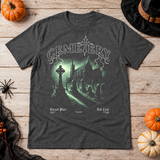 Cemetery T-Shirt – Classic Halloween Graphic Design Graphic Tee - Color: dark heather