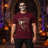 Cemetery T-Shirt – Classic Halloween Graphic Design Graphic Tee - Color: maroon