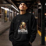 Chained Descent Warrior Sweatshirt – Dark Art / Renaissance Aesthetic Graphic Sweatshirt - Color: black