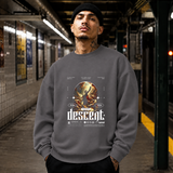 Chained Descent Warrior T-Shirt – Dark Art / Renaissance Aesthetic Graphic Tee - Color: charcoal
