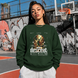 Chained Descent Warrior T-Shirt – Dark Art / Renaissance Aesthetic Graphic Tee - Color: forest green