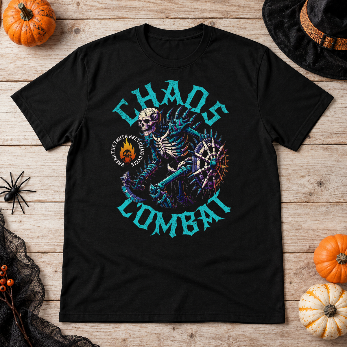 Chaos Combat T-Shirt – Dark Editorial Graphic Design Graphic Tee - Color: black