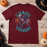 Chaos Combat T-Shirt – Dark Editorial Graphic Design Graphic Tee - Color: maroon