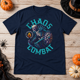 Chaos Combat T-Shirt – Dark Editorial Graphic Design Graphic Tee - Color: navy