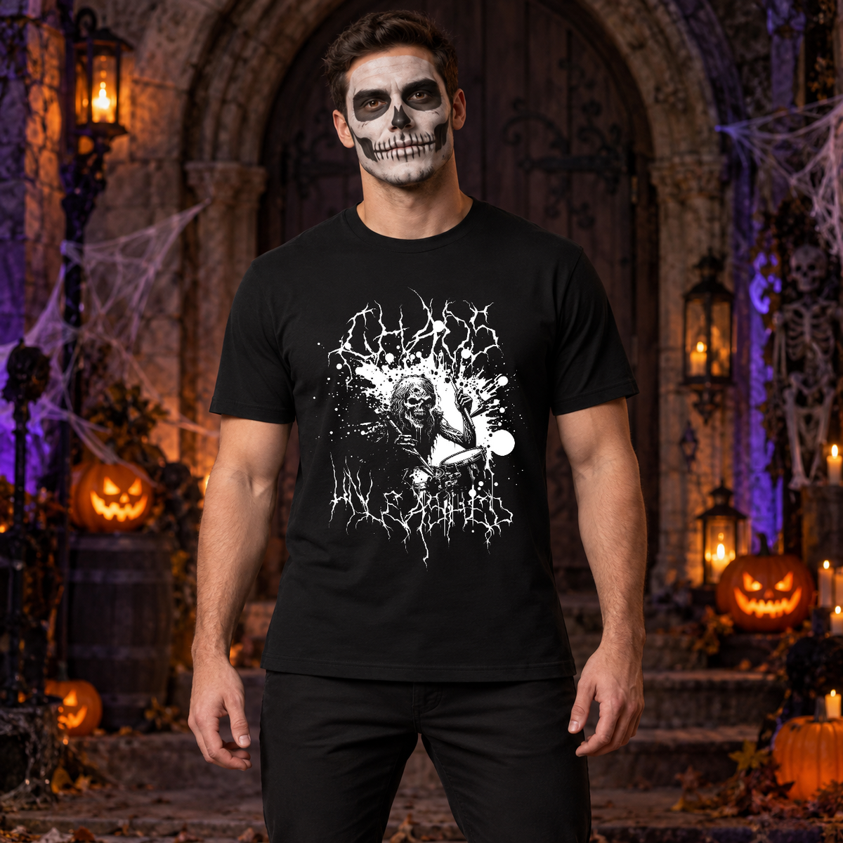 Chaos Unleashed T-Shirt – Dark Editorial Graphic Design Graphic Tee - Color: black