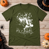 Chaos Unleashed T-Shirt – Dark Editorial Graphic Design Graphic Tee - Color: military green