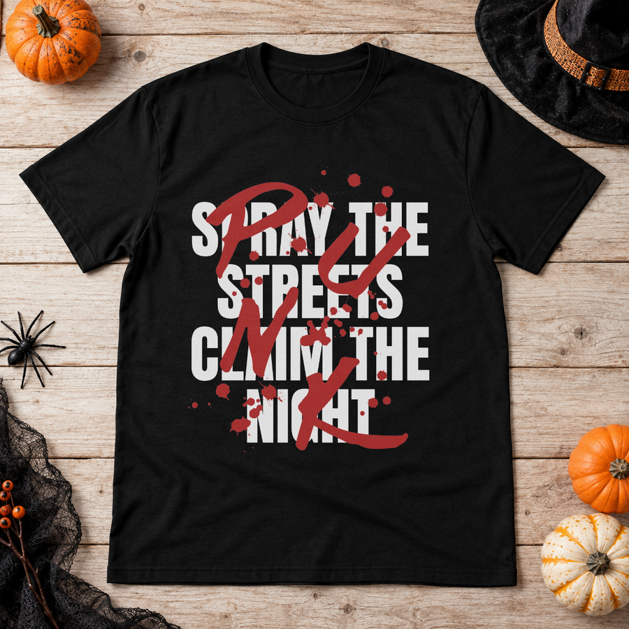 Claim The Night Punk Rock Style T-Shirt – Punk Rock Streetwear Graphic Graphic Tee - Color: black