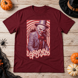 Clown Graphic T-Shirt – Dark Editorial Graphic Design Graphic Tee - Color: maroon