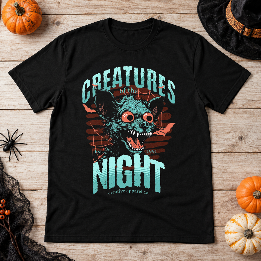 Creatures of the night T-Shirt – Dark Streetwear Graphic Design Graphic Tee - Color: black