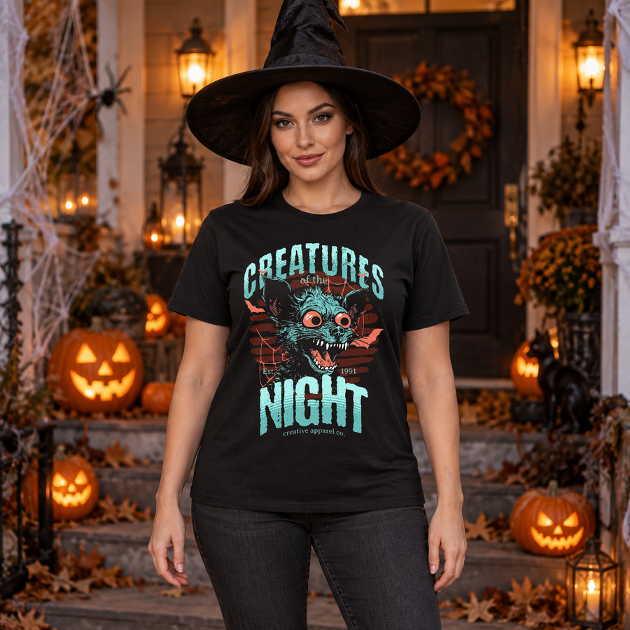 Creatures of the night T-Shirt – Dark Streetwear Graphic Design Graphic Tee - Color: black