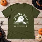 Creeping Dread T-Shirt – Classic Halloween Graphic Design Graphic Tee - Color: military green