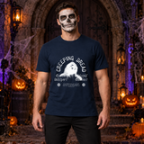 Creeping Dread T-Shirt – Classic Halloween Graphic Design Graphic Tee - Color: navy