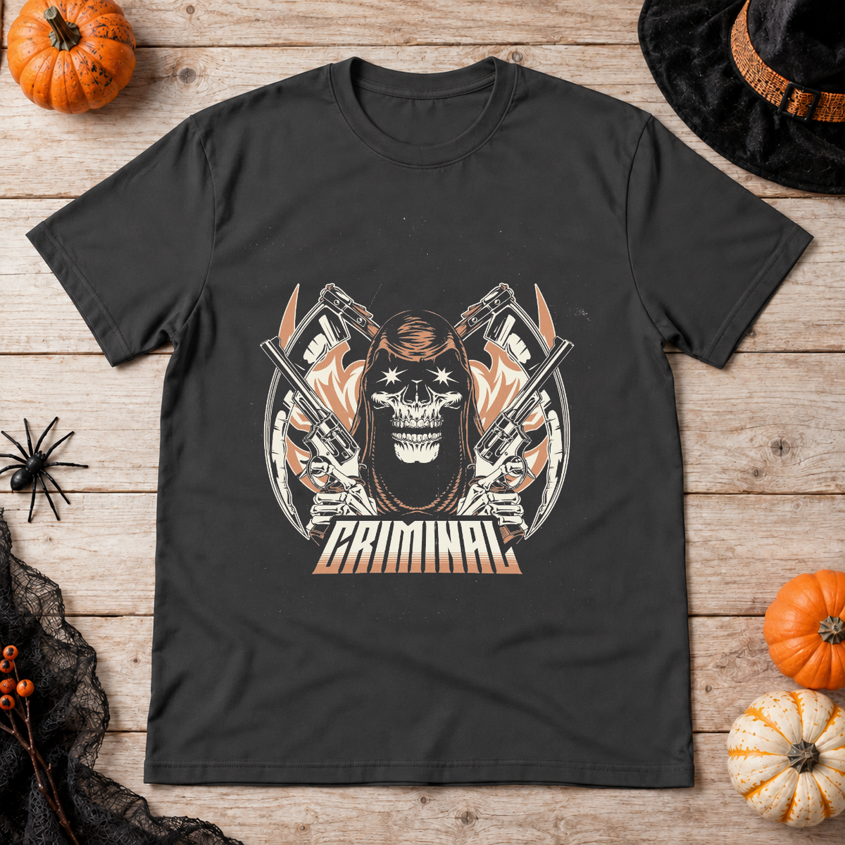 Criminal T-Shirt – Dark Editorial Graphic Design Graphic Tee - Color: charcoal