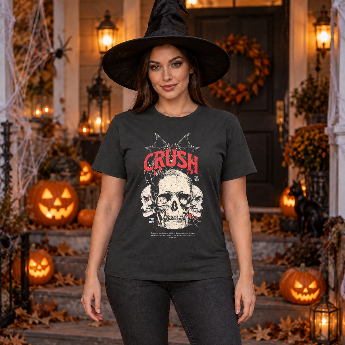 Crush T-Shirt – Dark Editorial Graphic Design Graphic Tee - Color: charcoal