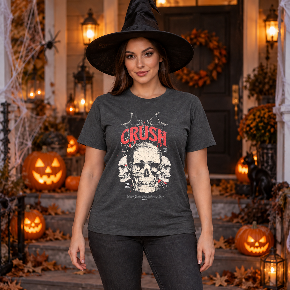 Crush T-Shirt – Dark Editorial Graphic Design Graphic Tee - Color: dark heather