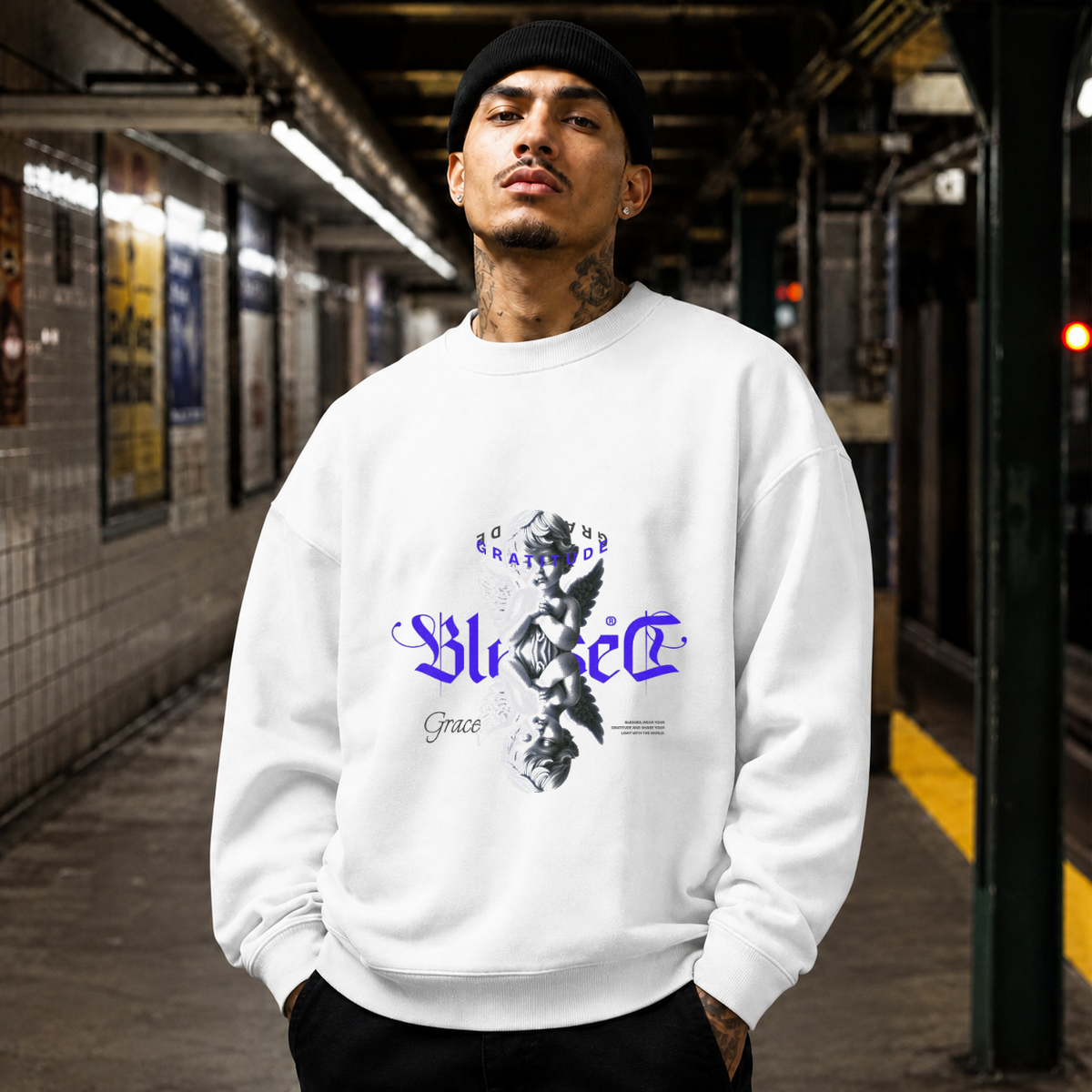 Cupid Blessed Statue Drip T-Shirt – Dark Art / Renaissance Aesthetic Graphic Tee - Color: white