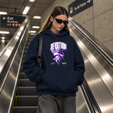 Cupid Devotion Hoodie – Religious Imagery Collage Graphic Hoodie - Color: navy